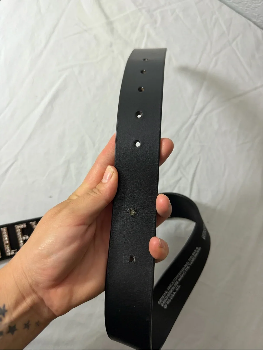 Harley-Davidson Black Belt with Crystal Lettering